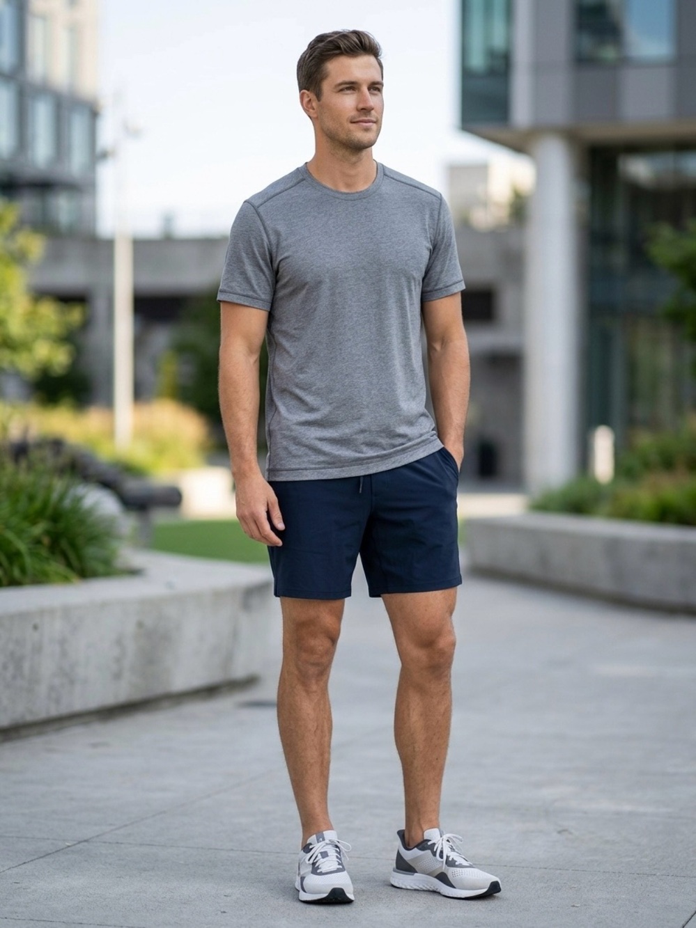 Lululemon Mens Size Large Gray Heathered Short Sleeve Athletic T-Shirt 22x30